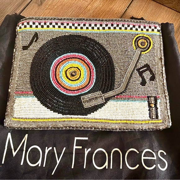 Mary Frances Handbags - Mary Frances Black and Silver Beaded Clutch